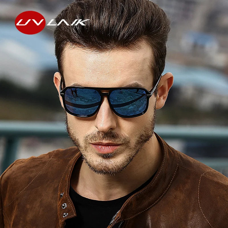 Rectangle Polarized Sunglasses Men Sun Glasses