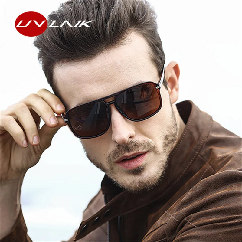 Rectangle Polarized Sunglasses Men Sun Glasses